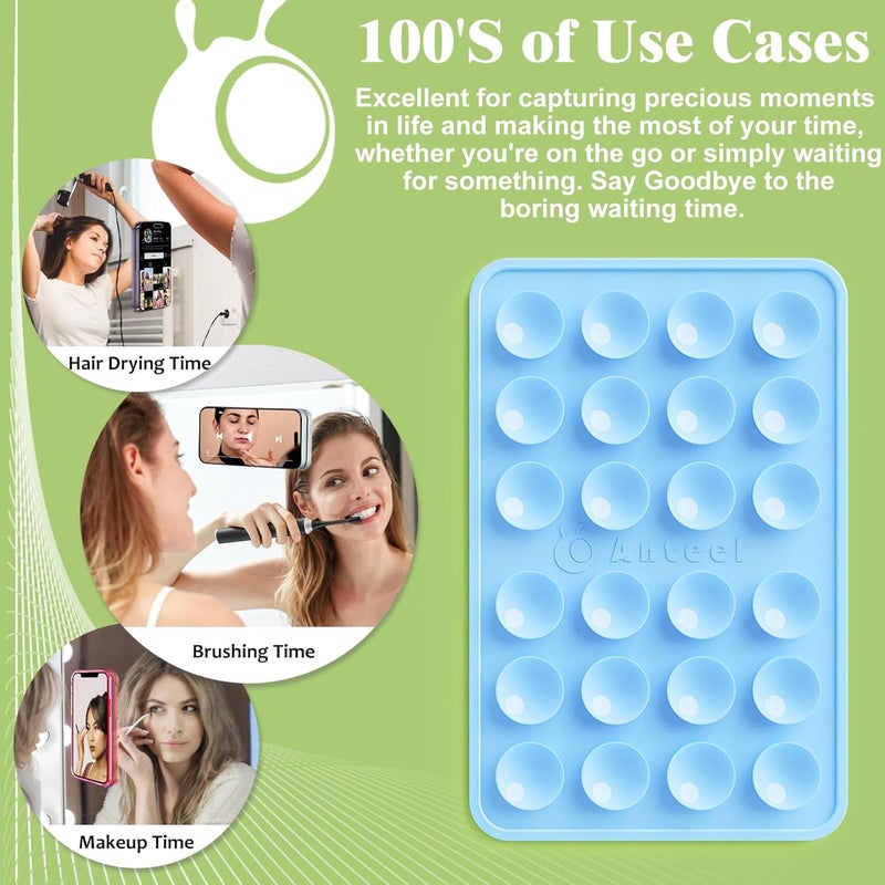 PKYAA Anteel Silicone Suction Phone Case Adhesive Mount, Upgraded Super Strong Grip, Durable, Easy to Use, Hands-Free Sticky Phone Holder for Selfies, Tiktok Videos, 2.56"x3.94" (White) - Image 2